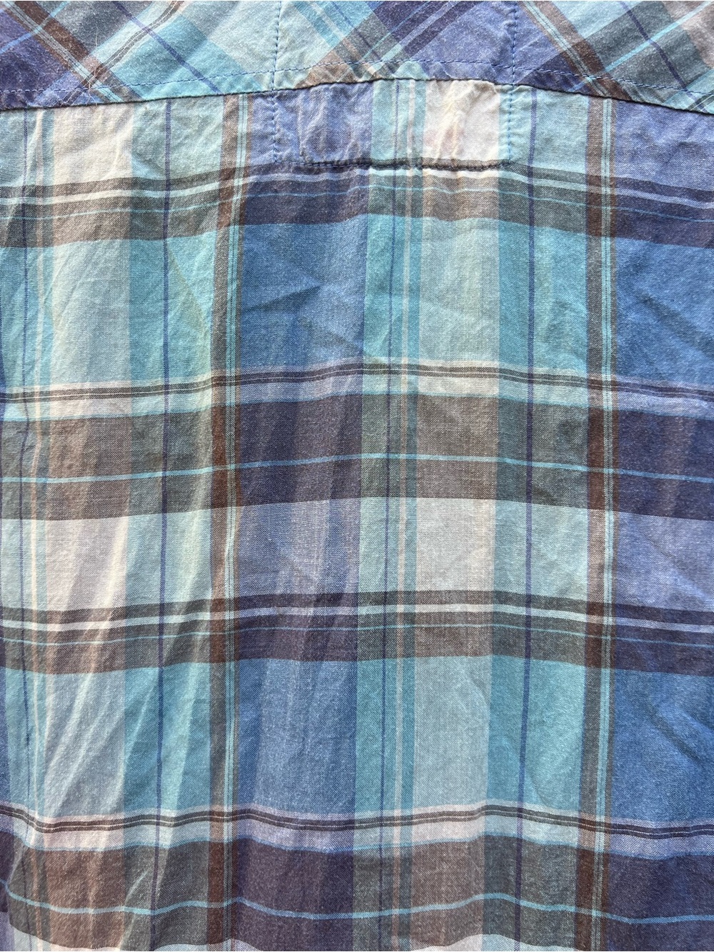 JOHNNY WAS Purple Blue Plaid Embroidered Boho SS Women’s Small Top - Picture 11 of 11